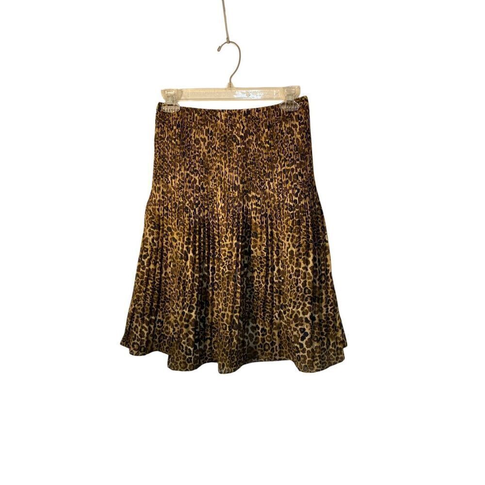 Allison Taylor Y2K vintage women’s pleated animal print skirt S